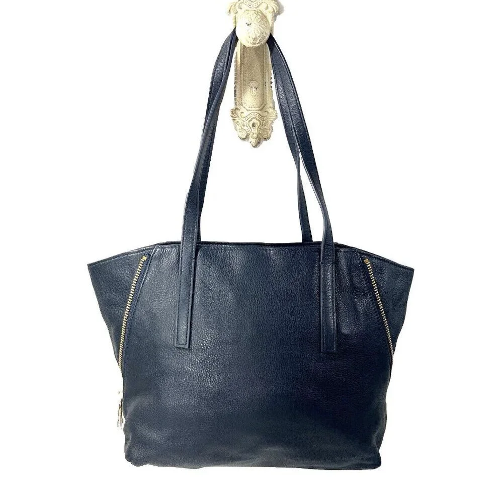 Juicy Couture Orange Grove Winged Tote navy leather new convertible
